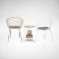 [Zashima Bedside Table/ Coffee Table – Small & Wire 11 Armchair]
